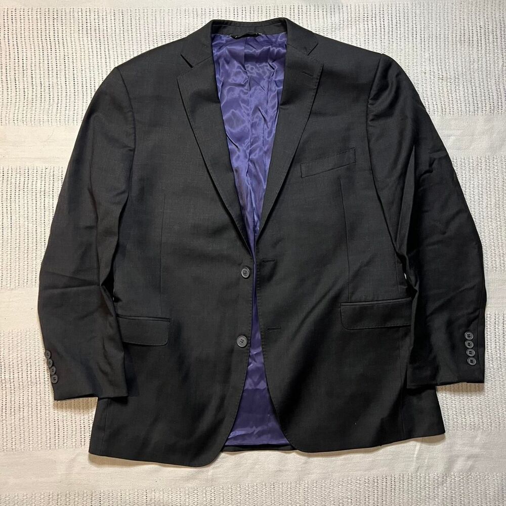 Luxury Black Blazer Purple Interior Saks Fifth Avenue Coat